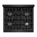 ZLINE 30 in. 4.2 cu. ft. Classic Dual Fuel Range with 4 Burner DuoPro™ Cooktop and Electric Convection Oven in Black Stainless Steel (PCDRB-30)