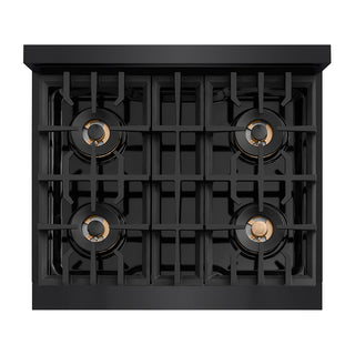ZLINE 30 in. 4.2 cu. ft. Classic Dual Fuel Range with 4 Burner DuoPro™ Cooktop and Electric Convection Oven in Black Stainless Steel (PCDRB-30)