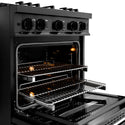 ZLINE 30 in. 4.2 cu. ft. Classic Dual Fuel Range with 4 Burner DuoPro™ Cooktop and Electric Convection Oven in Black Stainless Steel (PCDRB-30)