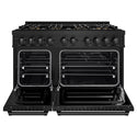 ZLINE 48 in. 6.7 cu. ft. Classic Dual Fuel Range with 8 Burner DuoPro™ Cooktop and Dual Ovens in Black Stainless Steel (PCDRB-48)