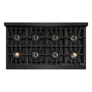 ZLINE 48 in. 6.7 cu. ft. Classic Dual Fuel Range with 8 Burner DuoPro™ Cooktop and Dual Ovens in Black Stainless Steel (PCDRB-48)
