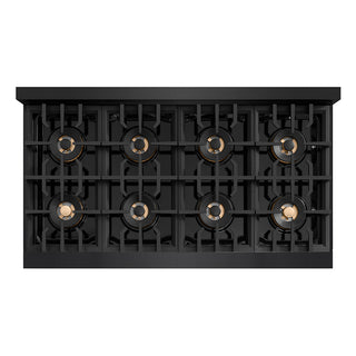 ZLINE 48 in. 6.7 cu. ft. Classic Dual Fuel Range with 8 Burner DuoPro™ Cooktop and Dual Ovens in Black Stainless Steel (PCDRB-48)