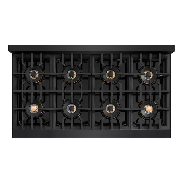 ZLINE 48 in. 6.7 cu. ft. Classic Dual Fuel Range with 8 Burner DuoPro™ Cooktop and Dual Ovens in Black Stainless Steel (PCDRB-48)