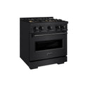 ZLINE 30 in. 4.2 cu. ft. Classic Gas Range with 4 Burner DuoPro™ Cooktop and Convection Gas Oven in Black Stainless Steel (PCGRB-30)