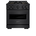 ZLINE 30 in. 4.2 cu. ft. Classic Gas Range with 4 Burner DuoPro™ Cooktop and Convection Gas Oven in Black Stainless Steel (PCGRB-30)