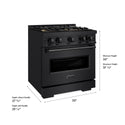 ZLINE 30 in. 4.2 cu. ft. Classic Gas Range with 4 Burner DuoPro™ Cooktop and Convection Gas Oven in Black Stainless Steel (PCGRB-30)