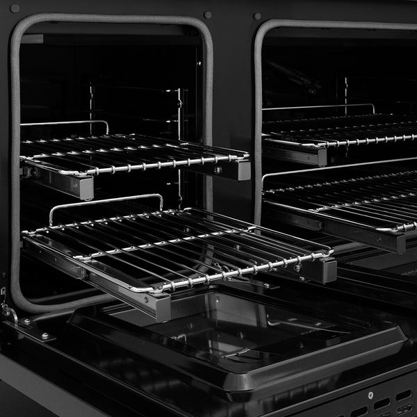 ZLINE 48 in. 6.7 cu. ft. Classic Gas Range with 8 Burner DuoPro™ Cooktop and Dual Ovens in Black Stainless Steel (PCGRB-48)