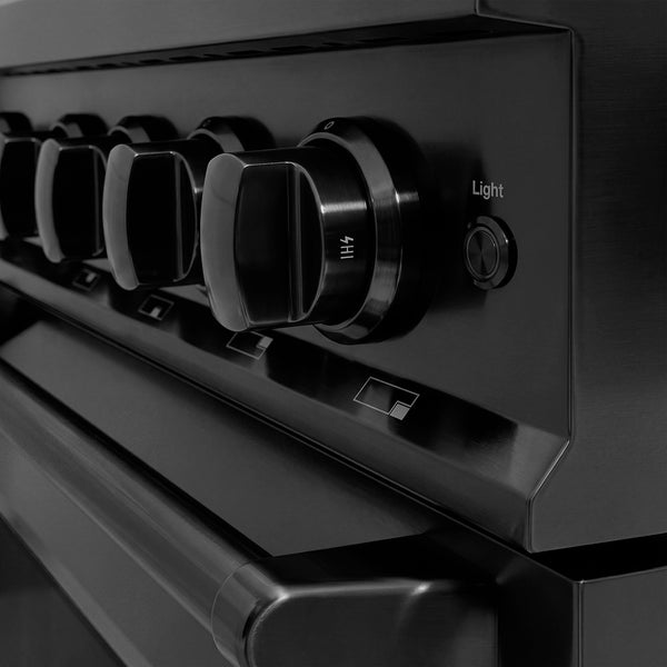 ZLINE 48 in. 6.7 cu. ft. Classic Gas Range with 8 Burner DuoPro™ Cooktop and Dual Ovens in Black Stainless Steel (PCGRB-48)