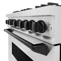 ZLINE Autograph Edition 36 in. 5.2 cu. ft. Classic Dual Fuel Range with 6 Burner Gas Cooktop and Electric Convection Oven in DuraSnow® Stainless Steel with Matte Black Accents (CDRSZ-36-MB)