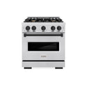 ZLINE Autograph Edition 30 in. 4.2 cu. ft. Classic Gas Range with 4 Burner Cooktop and Convection Gas Oven in Stainless Steel and Matte Black Accents (CGRZ-30-MB)