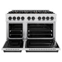 ZLINE Autograph Edition 48 in. 6.7 cu. ft. Classic Double Oven Dual Fuel Range with 8 Burner Gas Cooktop in DuraSnow® Stainless Steel and Matte Black Accents (CDRSZ-48-MB)