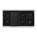 ZLINE Autograph Edition 48 in. 6.7 cu. ft. Classic Double Oven Dual Fuel Range with 8 Burner Gas Cooktop in DuraSnow® Stainless Steel and Matte Black Accents (CDRSZ-48-MB)