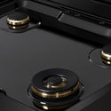 ZLINE 30 in. Classic Gas Rangetop with 4 Brass Burners and Porcelain Cooktop in Black Stainless Steel (RTB-BR-30)