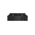 ZLINE 30 in. Classic Gas Rangetop with 4 Brass Burners and Porcelain Cooktop in Black Stainless Steel (RTB-BR-30)