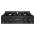 ZLINE 30 in. Classic Gas Rangetop with 4 Burners and Porcelain Cooktop in Black Stainless Steel (RTB2-30)