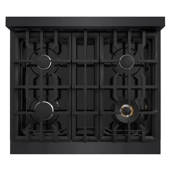 ZLINE 30 in. Classic Gas Rangetop with 4 Burners and Porcelain Cooktop in Black Stainless Steel (RTB2-30)