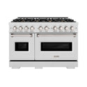 ZLINE 48 in. 6.7 cu. ft. Classic Double Oven Dual Fuel Range in Satin Stainless Steel with 8 Brass Burners (CDRS-BR-48)