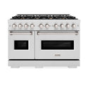 ZLINE 48 in. 6.7 cu. ft. Classic Double Oven Dual Fuel Range in Satin Stainless Steel with 8 Brass Burners (CDRS-BR-48)