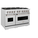 ZLINE 48 in. 6.7 cu. ft. Classic Double Oven Dual Fuel Range in Satin Stainless Steel with 8 Brass Burners (CDRS-BR-48)