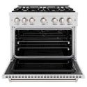 ZLINE 36 in. 5.2 cu. ft. Classic Gas Range with 6 Burner Cooktop and Convection Gas Oven in Satin Stainless Steel (CGRS-36)