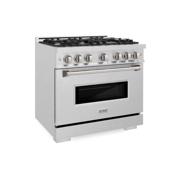 ZLINE 36 in. 5.2 cu. ft. Classic Gas Range with 6 Burner Cooktop and Convection Gas Oven in Satin Stainless Steel (CGRS-36)
