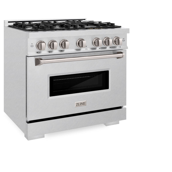ZLINE 36 in. 5.2 cu. ft. Classic Gas Range with 6 Burner Cooktop and Convection Gas Oven in Satin Stainless Steel (CGRS-36)