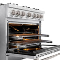 ZLINE 36 in. 5.2 cu. ft. Classic Gas Range with 6 Burner Cooktop and Convection Gas Oven in Satin Stainless Steel (CGRS-36)