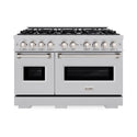ZLINE 48 in. 6.7 cu. ft. Classic Double Oven Gas Range with 8 Burner Cooktop in Satin Stainless Steel (CGRS-48)