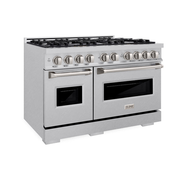 ZLINE 48 in. 6.7 cu. ft. Classic Double Oven Gas Range with 8 Burner Cooktop in Satin Stainless Steel (CGRS-48)
