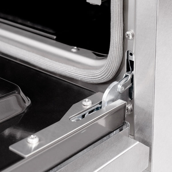 ZLINE 48 in. 6.7 cu. ft. Classic Double Oven Gas Range with 8 Burner Cooktop in Satin Stainless Steel with Black Matte Doors (CGRS-BLM-48)