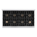 ZLINE Autograph Edition 48 in. Classic Gas Rangetop with 8 Burner DuoPro™ Cooktop in Satin Stainless Steel and Champagne Bronze Accents (PCRTSZ-48-CB)