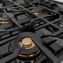 ZLINE Autograph Edition 48 in. Classic Gas Rangetop with 8 Burner DuoPro™ Cooktop in Satin Stainless Steel and Matte Black Accents (PCRTSZ-48-MB)
