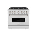 ZLINE 36 in. 5.2 cu. ft. Classic Dual Fuel Range with 6 Burner DuoPro™ Cooktop and Electric Convection Oven in Satin Stainless Steel (PCDRS-36)