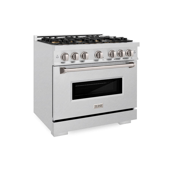 ZLINE 36 in. 5.2 cu. ft. Classic Dual Fuel Range with 6 Burner DuoPro™ Cooktop and Electric Convection Oven in Satin Stainless Steel (PCDRS-36)