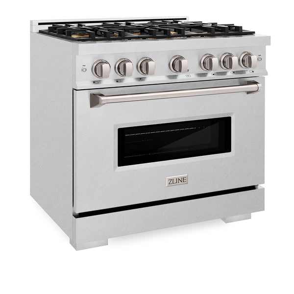 ZLINE 36 in. 5.2 cu. ft. Classic Dual Fuel Range with 6 Burner DuoPro™ Cooktop and Electric Convection Oven in Satin Stainless Steel (PCDRS-36)