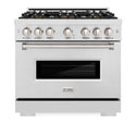 ZLINE 36 in. 5.2 cu. ft. Classic Dual Fuel Range with 6 Burner DuoPro™ Cooktop and Electric Convection Oven in Satin Stainless Steel (PCDRS-36)