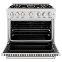 ZLINE 36 in. 5.2 cu. ft. Classic Dual Fuel Range with 6 Burner DuoPro™ Cooktop and Electric Convection Oven in Satin Stainless Steel (PCDRS-36)