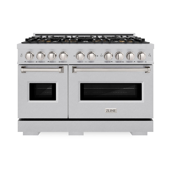 ZLINE 48 in. 6.7 cu. ft. Classic Dual Fuel Range with 8 Burner DuoPro™ Cooktop and Dual Ovens in Satin Stainless Steel (PCDRS-48)