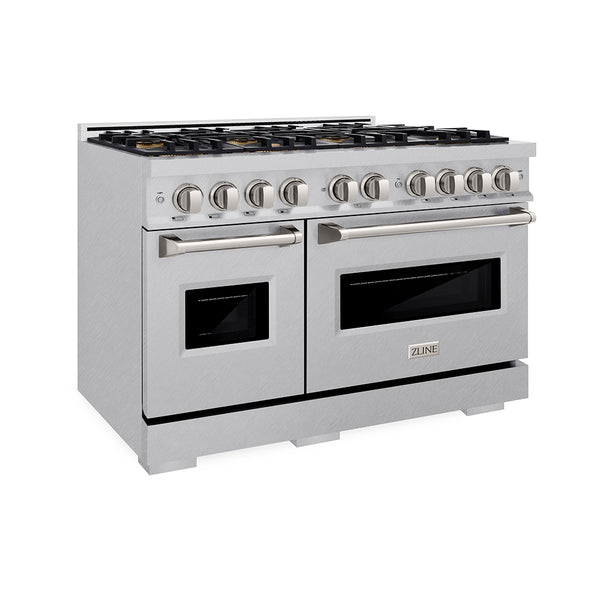ZLINE 48 in. 6.7 cu. ft. Classic Dual Fuel Range with 8 Burner DuoPro™ Cooktop and Dual Ovens in Satin Stainless Steel (PCDRS-48)