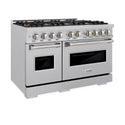 ZLINE 48 in. 6.7 cu. ft. Classic Dual Fuel Range with 8 Burner DuoPro™ Cooktop and Dual Ovens in Satin Stainless Steel (PCDRS-48)