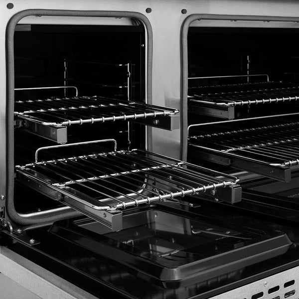 ZLINE Autograph Edition 48 in. 6.7 cu. ft. Classic Dual Fuel Range with 8 Burner DuoPro™ Cooktop and Dual Ovens in Satin Stainless Steel and Champagne Bronze Accents (PCDRSZ-48-CB)