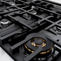 ZLINE 48 in. Classic Gas Rangetop with 8 Brass Burners and Porcelain Cooktop in Satin Stainless Steel with Griddle (RTS-BR-GR-48)
