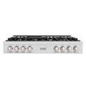 ZLINE 48 in. Classic Gas Rangetop with 8 Burners and Porcelain Cooktop in Satin Stainless Steel with Griddle (RTS-GR-48)