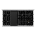 ZLINE 48 in. Classic Gas Rangetop with 8 Brass Burners and Porcelain Cooktop in Satin Stainless Steel with Griddle (RTS-BR-GR-48)