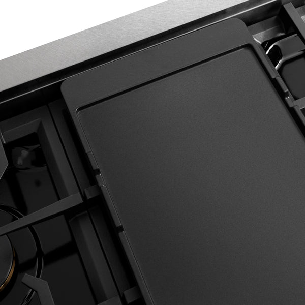 ZLINE 48 in. Classic Gas Rangetop with 8 Brass Burners and Porcelain Cooktop in Satin Stainless Steel (RTS-BR-48)