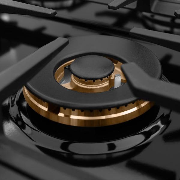 ZLINE Autograph Edition 48 in. Classic Gas Rangetop with 8 Burners and Porcelain Cooktop in Satin Stainless Steel with Champagne Bronze Accents (RTSZ-48-CB)