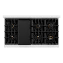 ZLINE Autograph Edition 48 in. Classic Gas Rangetop with 8 Burners and Porcelain Cooktop in Satin Stainless Steel with Matte Black Accents (RTSZ-48-MB)