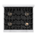ZLINE 30 in. 4.2 cu. ft. Classic Gas Range with 4 Burner DuoPro™ Cooktop and Convection Gas Oven in Satin Stainless Steel (PCGRS-30)