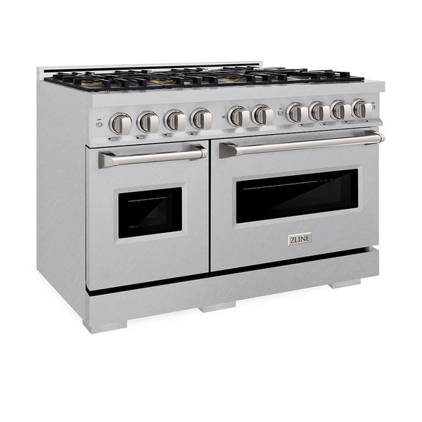 ZLINE 48 in. 6.7 cu. ft. Classic Gas Range with 8 Burner DuoPro™ Cooktop and Dual Ovens in Satin Stainless Steel (PCGRS-48)