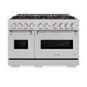 ZLINE 48 in. 6.7 cu. ft. Classic Gas Range with 8 Burner DuoPro™ Cooktop and Dual Ovens in Satin Stainless Steel (PCGRS-48)